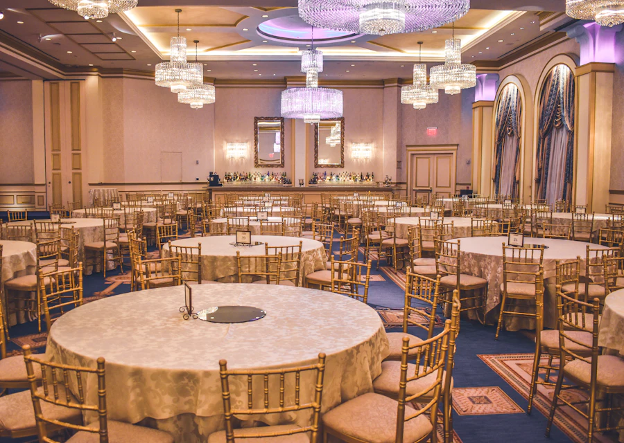 A formal dinner table setting